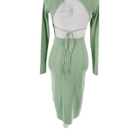 Petal & Pup NEW Milleri Knit Bodycon Open Back Dress in Sage Green Size 4 - Picture 8 of 11